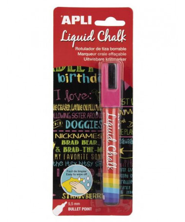 LIQUID CHALK BULLET 5.5MM PINK APLI