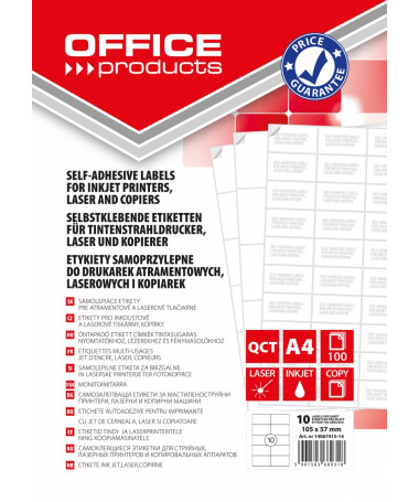 Etiketa vetëngjitëse A4 105 × 57 mm, 10 ndarje, 100 fletë Office Products