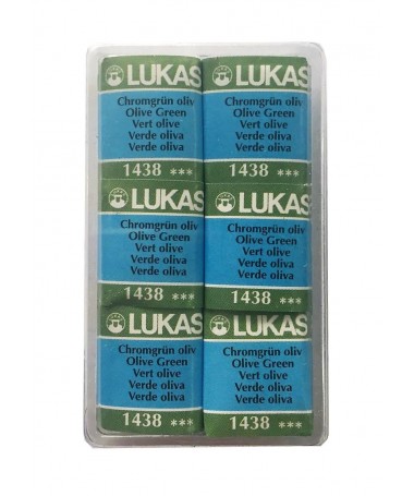 STUDIO WATERCOLOUR HALF PAN OLIVE GREEN 1438 LUKAS