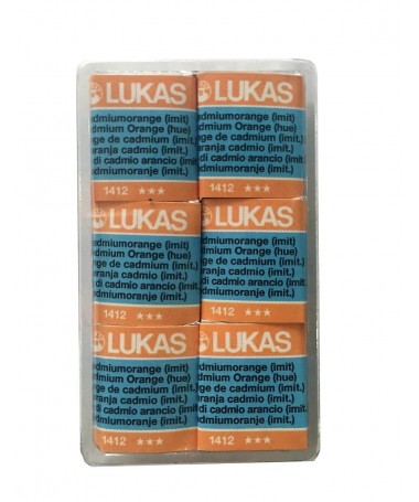 STUDIO WATERCOLOURS HALF PAN CADMIUM ORANGE 1412 LUKAS