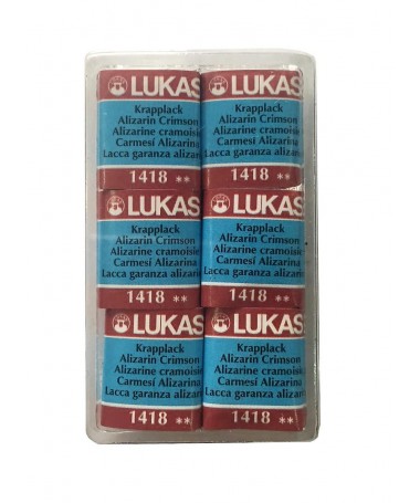 STUDIO WATERCOLOURS HALF PAN ALIZARIN CRIMSON 1418 LUKAS