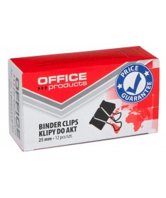 BINDER CLIPS 25MM 1/12 OFFICE PRODUCTS