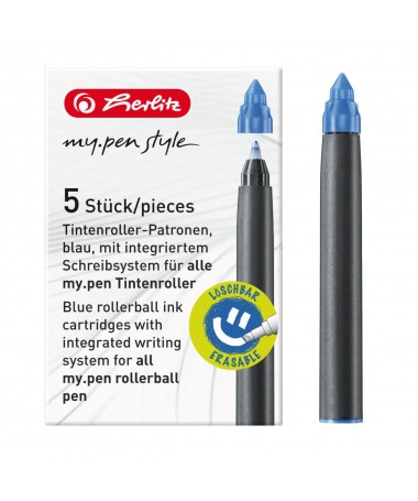 RIMBUSHJE ROLLERBALL my.pen, 5 copë, BLUE - HERLITZ