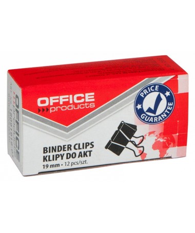 BINDER CLIPS 19MM 1/12 OFFICE PRODUCTS